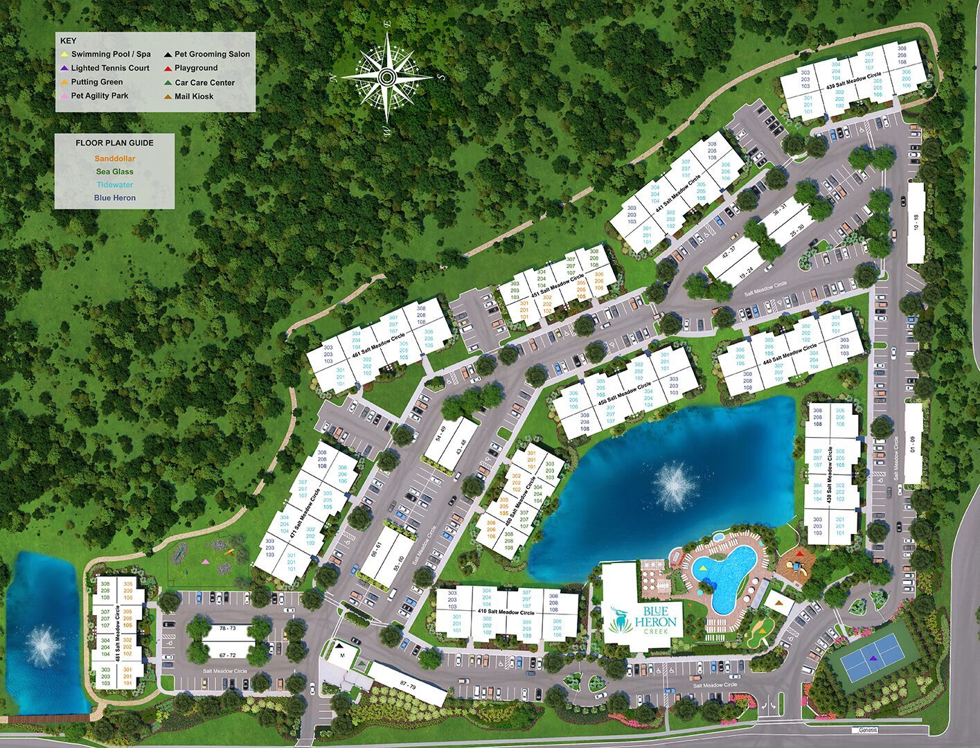 Aerial Site Plan of Blue Heron Creek